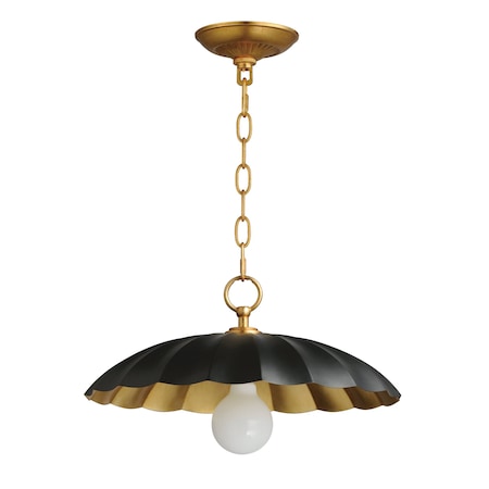 Maxim Lighting Primrose 1-Light Pendant, Black/Gold Leaf 18055BKGL